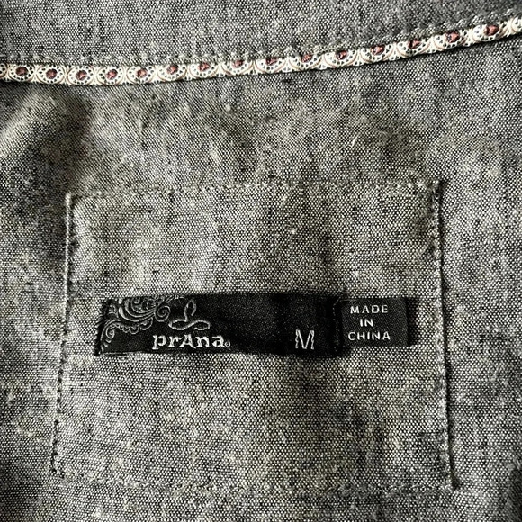 PRANA | Women’s Grey Aster Button Down Open Vent Tunic Shirt Size M - Picture 12 of 15